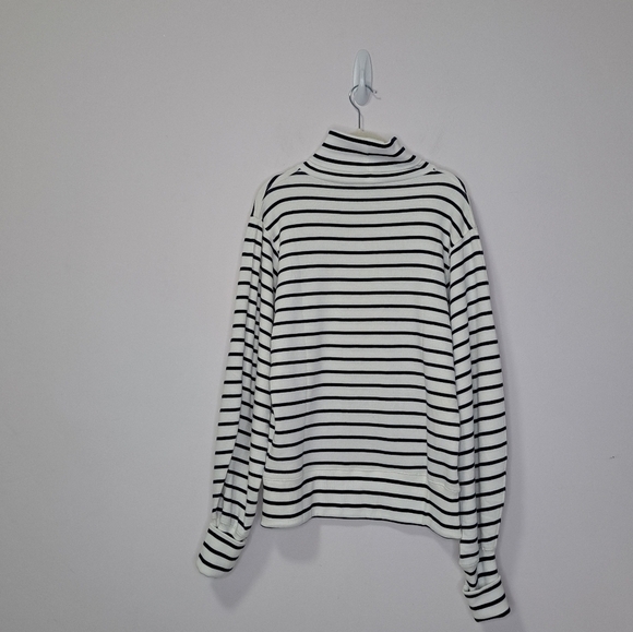 Addison Bay Luxe Terry Lyndon Pullover Sweatshirt Navy Stripe Small - Picture 6 of 10